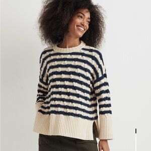 Madewell Navy and Cream Striped Sweater